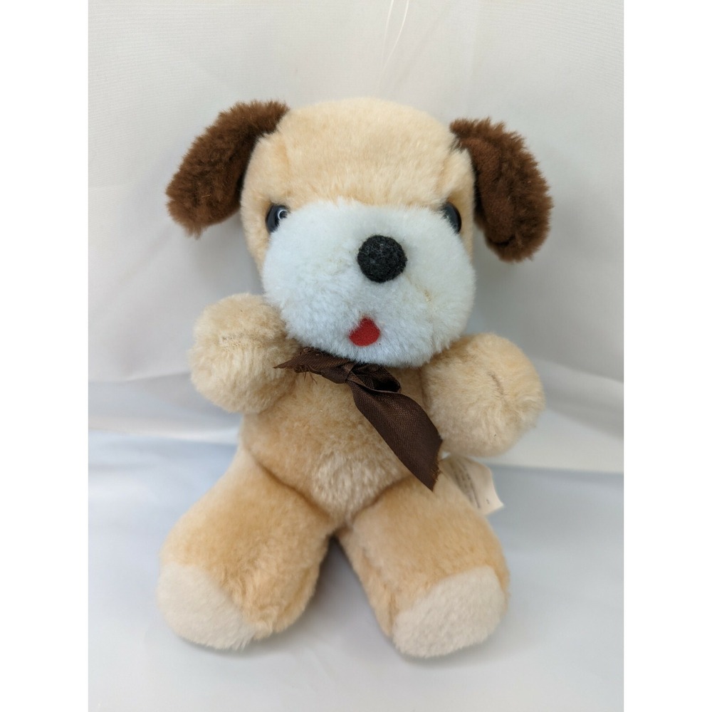 Walmart Tan Dog Plush 7 Inch‎ Nut Shells Stuffed Animal Toy